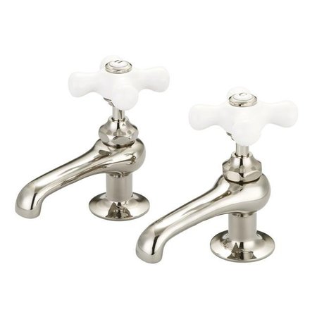 WATER CREATION Water Creation F1-0003-05-PX Vintage Classic Basin Cocks Lavatory Faucets - Ivory & Polished Nickel F1-0003-05-PX